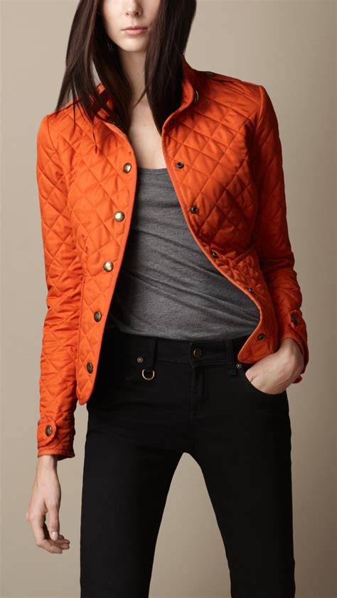 orange burberry quilted jacket|Burberry quilted jacket sale women.